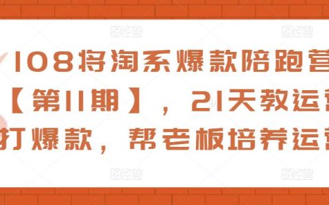 【108将淘系爆款陪跑营第11期】,21天电商教运营打爆款,帮老板培养运营