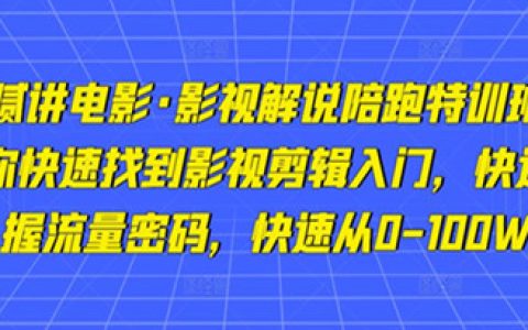 影视解说怎么做,影视解说陪跑特训班,教你快速入门影视剪辑