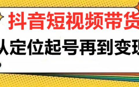 短视频带货怎么做,抖音短视频带货1v1陪跑课,从定位到变现