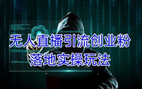 无人直播怎么赚钱,无人直播引流创业粉落地实操玩法