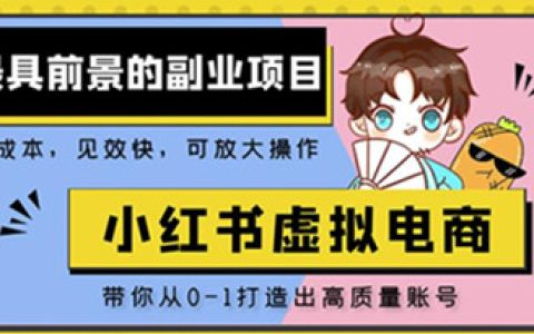 小红书怎么赚钱，小红书虚拟电商项目，手把手带你日赚2000