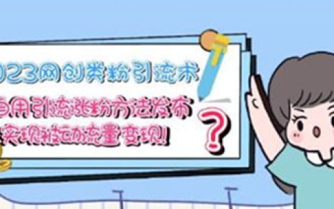 引流推广怎么做，网创自用引流涨粉方法技巧，实现被动流量变现