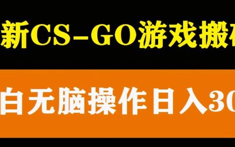 最新csgo游戏搬砖游戏,无需挂机小白无脑也能日入300+