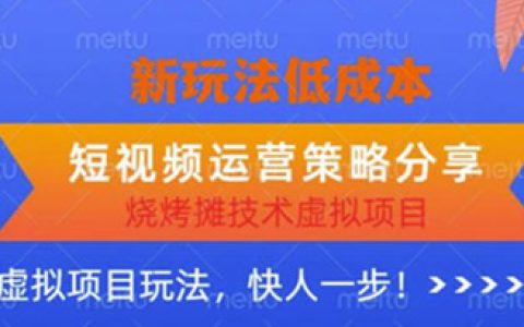 揭秘低成本烧烤摊技术虚拟项目新玩法，分享短视频运营策略