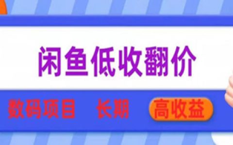 揭秘闲鱼低收翻价数码暴利项目，长期高收益