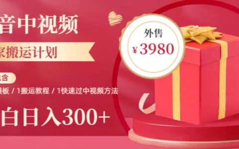 中视频怎么做，独家抖音中视频搬运计划，小白轻松日入300+