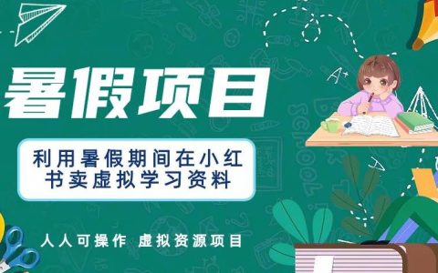 揭秘暑假利用小红书卖虚拟学习资料，人人可操作的虚拟资源项目