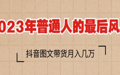 抖音怎么赚钱方法，抖音图文带货月入几万，一部手机即可操作