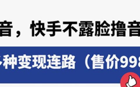快手怎么赚钱，抖音快手不露脸撸音浪项目，多种变现连路