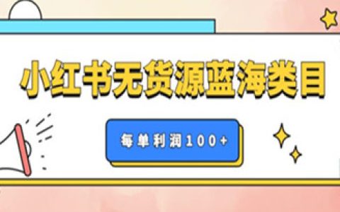 小红书无货源怎么做,小红书无货源做蓝海类目,单月轻松过万