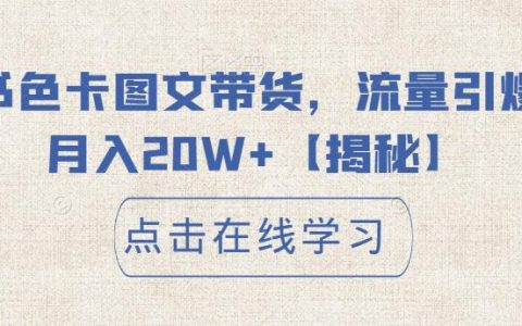 小红书怎么赚钱,小红书色卡图文带货，流量引爆单人月入20W
