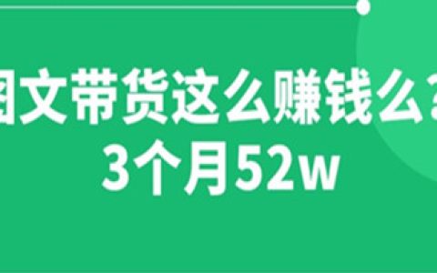 图文带货视频怎么做赚钱，3个月52W 图文带货运营教程