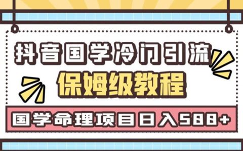 抖音国学玄学神秘学最新命理冷门引流玩法,轻松日入500+
