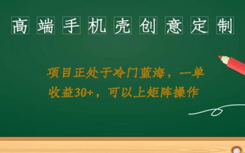 适合晚上做的25个副业，高端手机壳创意定制项目，每单收益30+