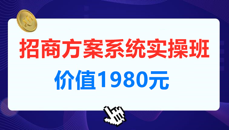 招商方案系统实操班