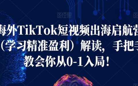 海外TikTok短视频出海启航营，手把手教会你从0-1入局