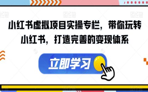 小红书虚拟项目实操专栏，带你玩转小红书，打造完善的变现体系