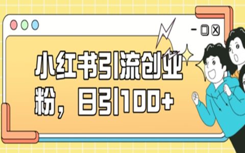 小红书引流创业粉，日引100+