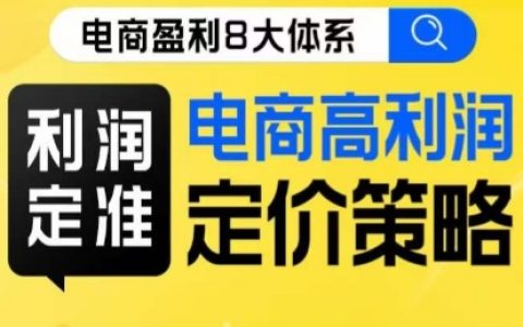 8大体系利润篇·利润定准电商高利润定价策略线上课