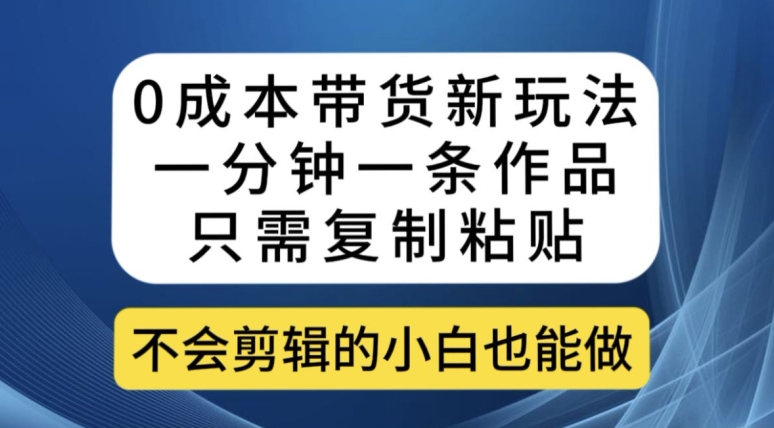 0成本带货新玩法