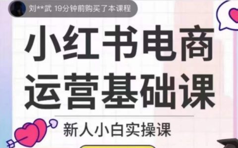 小红书电商运营基础课，新人小白实操课
