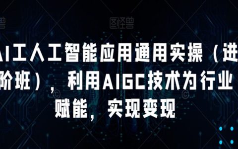 AI人工智能应用通用实操，利用AIGC技术为行业赋能