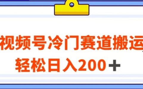 视频号最新冷门赛道搬运玩法，轻松日入200+