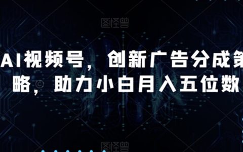AI视频号，创新广告分成策略，助力小白月入五位数