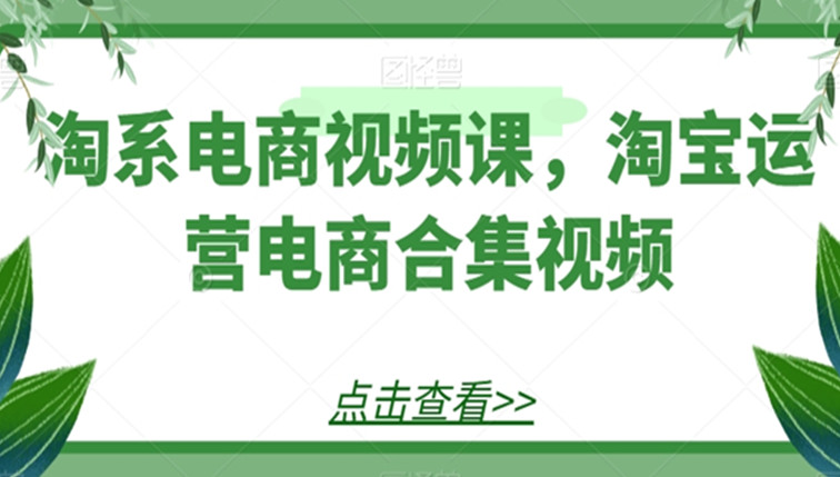 淘系电商视频课