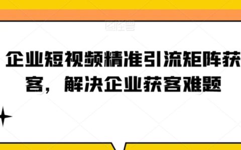 企业短视频精准引流矩阵获客，解决企业获客难题