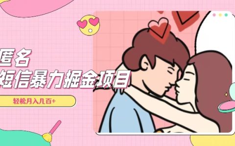 全网首发，揭秘超冷门匿名短信项目，通过信息差日入几百+