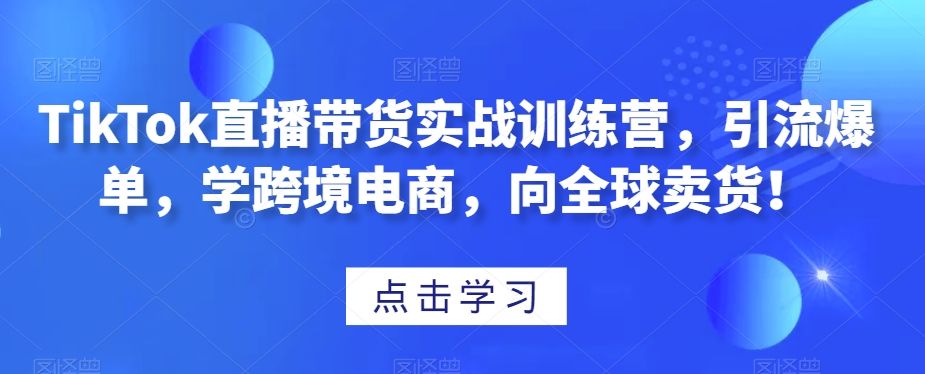 TikTok直播带货实战训练营