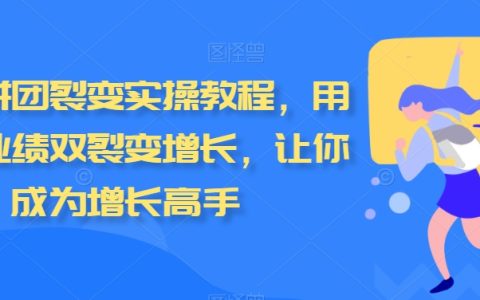 私域拼团裂变实操教程，用户和业绩双裂变增长，让你成为增长高手