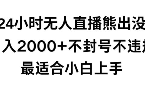 快手24小时无人直播熊出没教学，不封直播间，日入2000+
