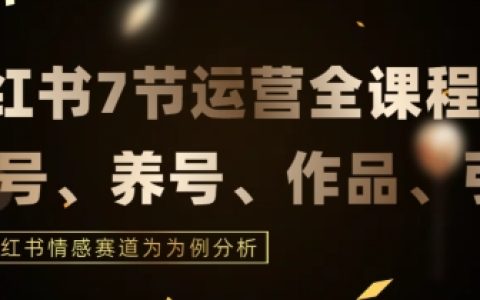 小红书运营实战教程，结合最新情感赛道，打通小红书运营全流程