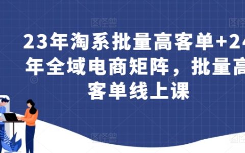23年淘系批量高客单+24年全域电商矩阵，批量高客单线上课