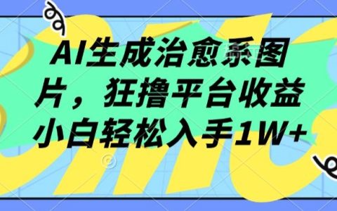 副业创业可做什么?AI生成治愈系图片，小白轻松入手1W+