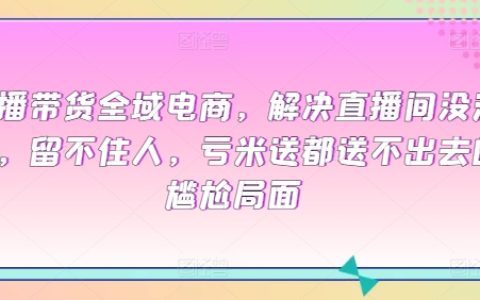 全域电商直播带货，解决直播间没流量、留不住人