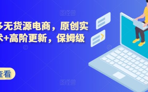 拼多多无货源电商，原创实操技术+高阶更新，保姆级教程