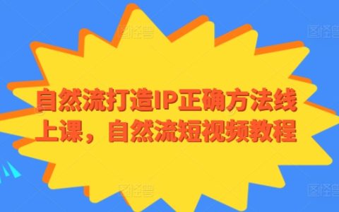 自然流打造IP正确方法线上课，自然流短视频教程