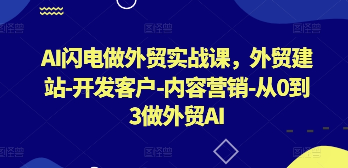 AI闪电做外贸实战课