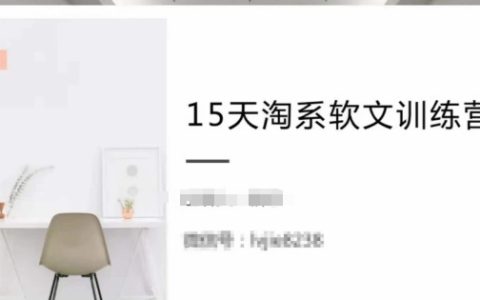 15天淘系软文训练营，跟年入50万的淘系软文导师学习软文