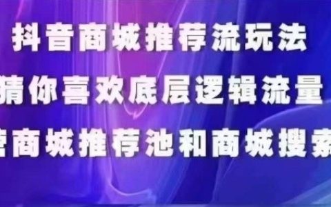 抖音商城运营课程，猜你喜欢入池商城搜索商城推荐人群标签覆盖