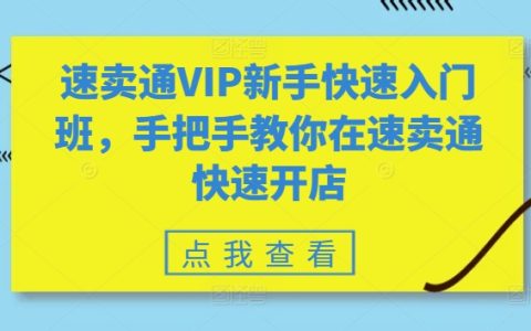 速卖通VIP新手快速入门班教程，手把手教你在速卖通开店