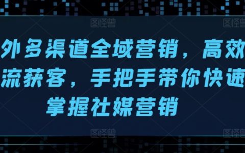 海外多渠道全域营销，高效引流获客，手把手带你快速掌握社媒营销