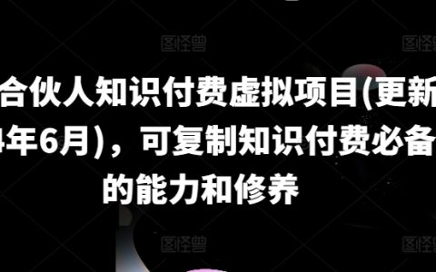 创业项目,IP合伙人知识付费虚拟项目,知识付费必备的能力