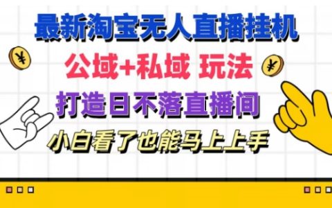 副业赚钱小项目，最新淘宝挂机无人直播，公域+私域玩