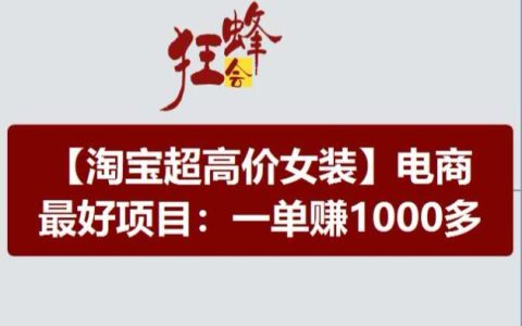 淘宝超高价女装项目，电商最好赛道，一单赚1000多
