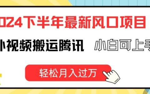 2024下半年最新风口项自，海外视频搬运腾讯，轻松月入过万