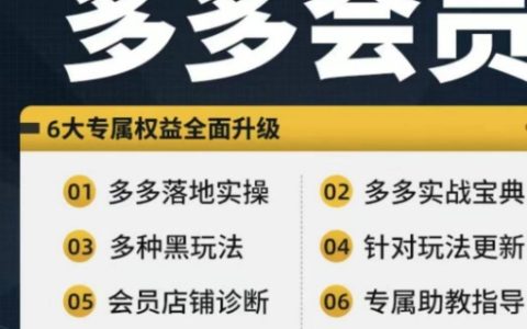 拼多多会员，拼多多实战宝典+实战落地实操，从新手到高阶内容全面覆盖